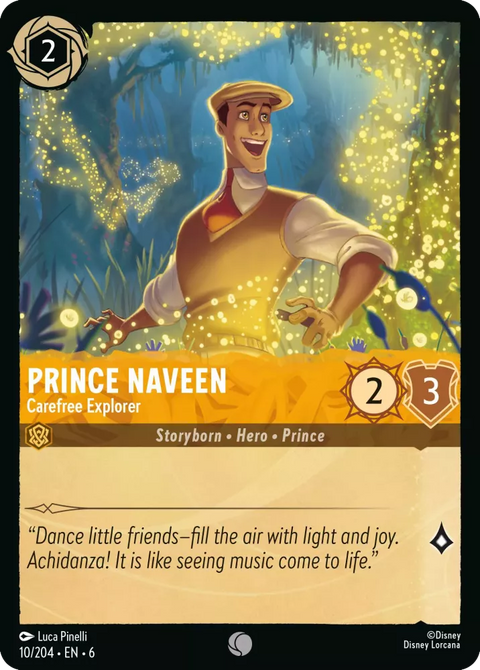 #010/204 Disney Lorcana - Azurite Sea: Prince Naveen - Carefree Explorer