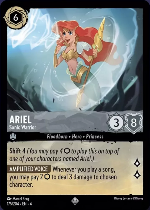 #175/204 Disney Lorcana - Ursula's Return: Ariel - Sonic Warrior