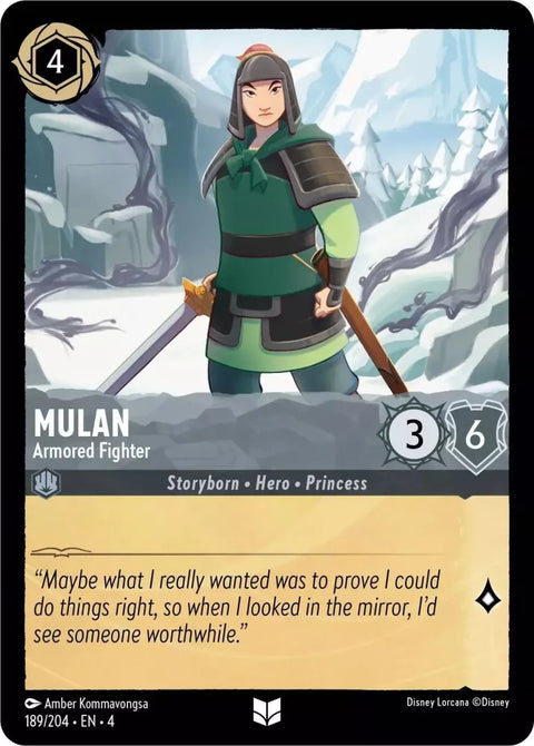 #189/204 Disney Lorcana - Ursula's Return: Mulan - Armored Fighter