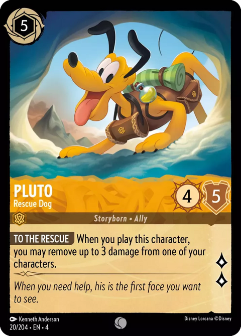 #020/204  Disney Lorcana - Ursula's Return: Pluto - Rescue Dog