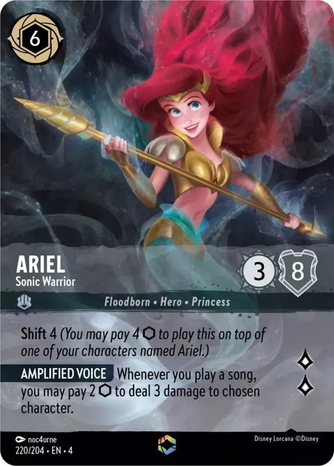 #220/204 Disney Lorcana - Ursula's Return: Ariel - Sonic Warrior (ENCHANTED)