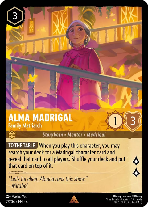 #002/204 Disney Lorcana - Ursula's Return: Alma Madrigal - Family Matriarch