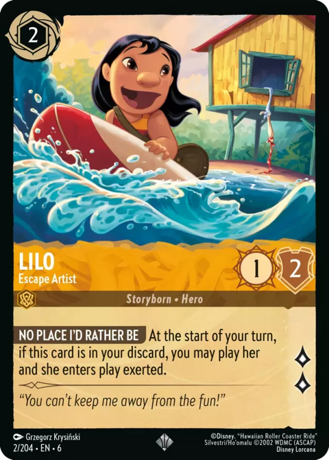 #002/204 Disney Lorcana - Azurite Sea: Lilo - Escape Artist