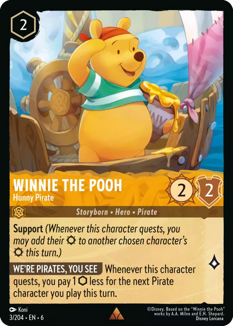 #003/204 Disney Lorcana - Azurite Sea: Winnie the Pooh - Hunny Pirate