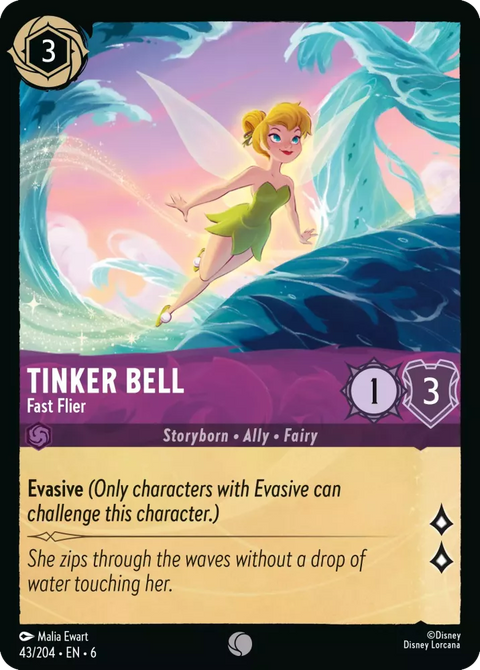 #043/204 Disney Lorcana - Azurite Sea: Tinker Bell - Fast Flier