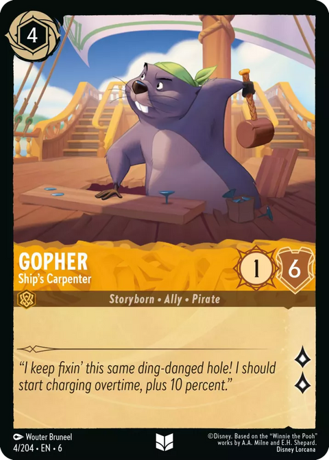 #004/204 Disney Lorcana - Azurite Sea: Gopher - Ship's Carpenter