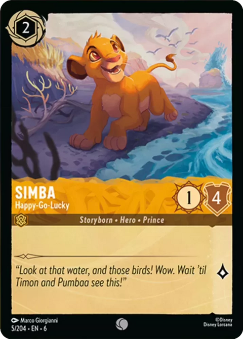 #005/204 Disney Lorcana - Azurite Sea: Simba - Happy-Go-Lucky